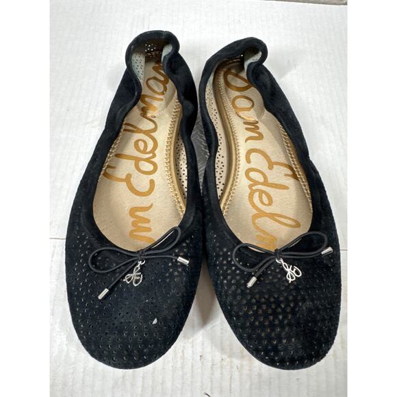 Sam Edelman Ballet Flats Womens Black Felicia Ballet Bow Slip On Textile Size 10 - Picture 1 of 4